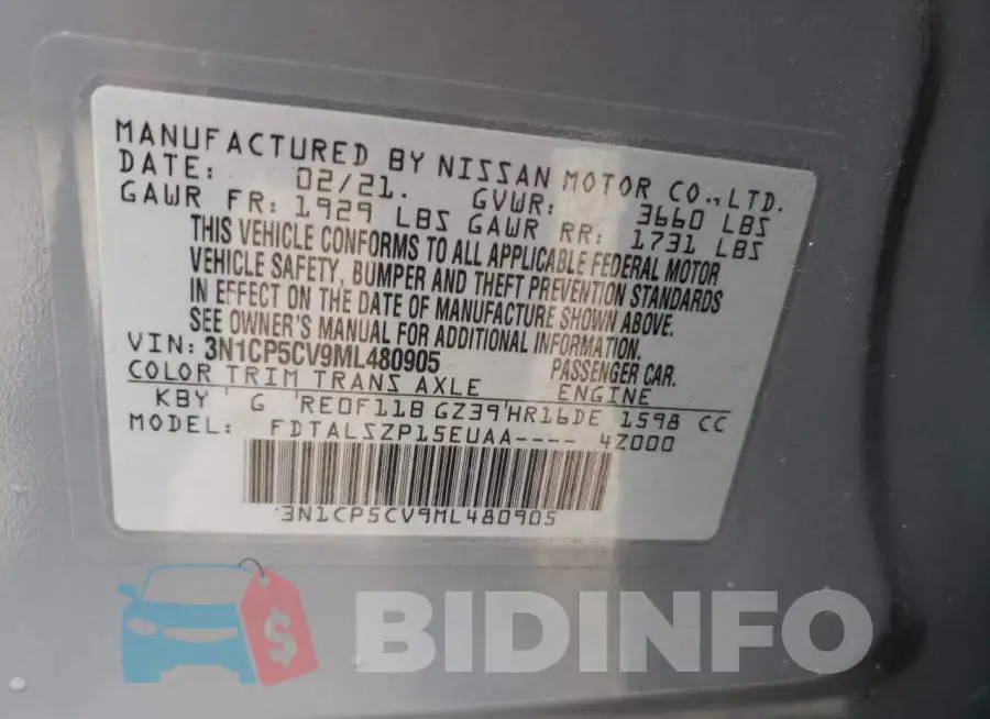 3N1CP5CV9ML480905 Photo# 14
