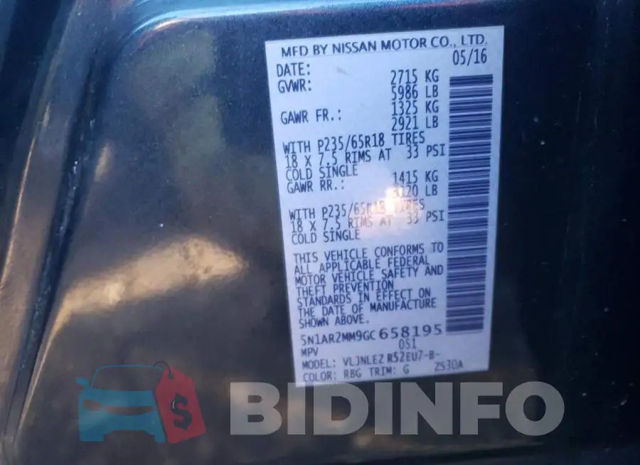 5N1AR2MM9GC658195 Photo# 13