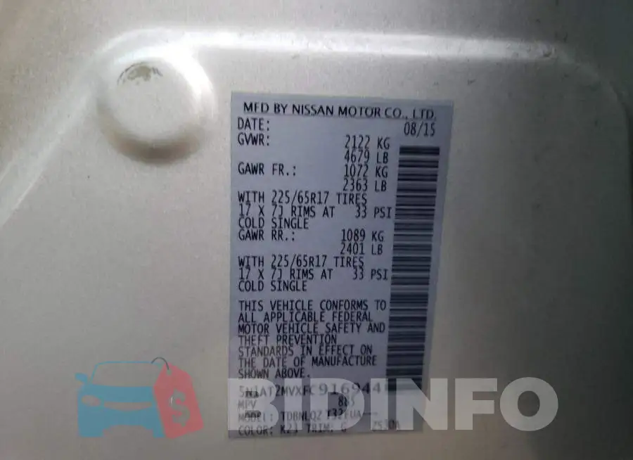 5N1AT2MVXFC916944 Photo# 13