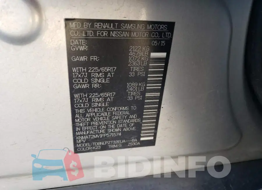 KNMAT2MV1FP571574 Photo# 13