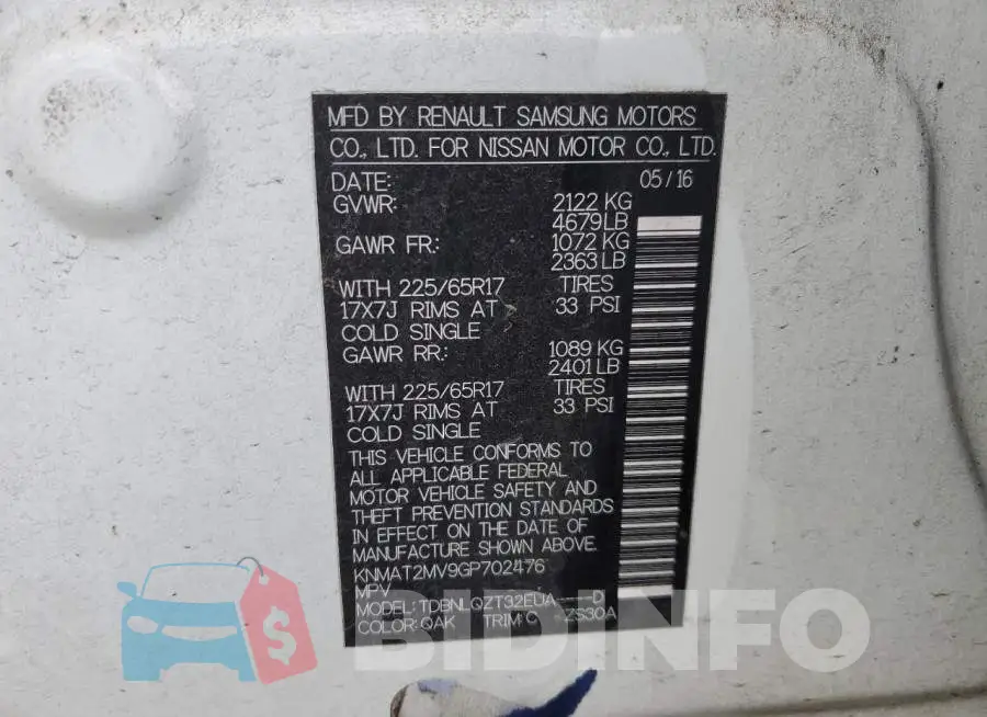 KNMAT2MV9GP702476 Photo# 13