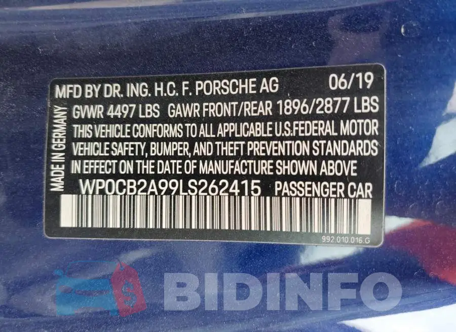 WP0CB2A99LS262415 Photo# 12