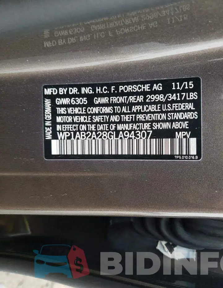 WP1AB2A28GLA94307 Photo# 12