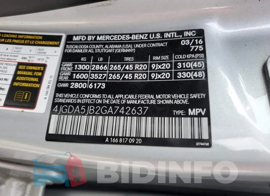 4JGDA5JB2GA742637 Photo# 13