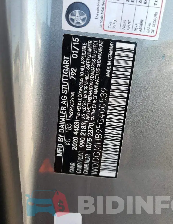 WDDGJ4HB9FG400539 Photo# 10