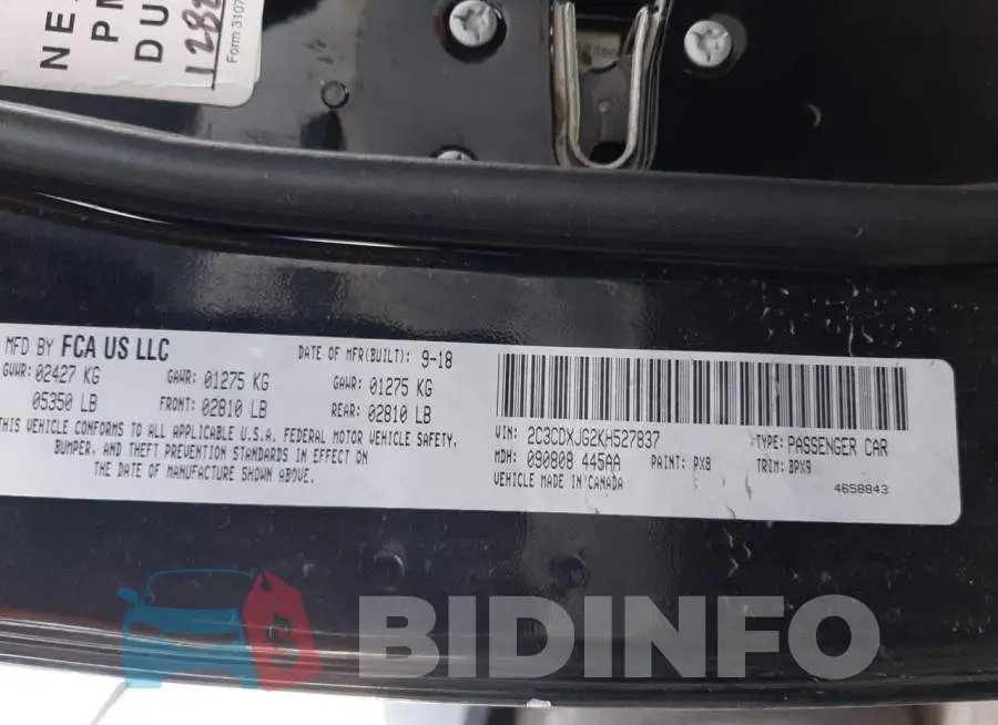 2C3CDXJG2KH527837 Photo# 13