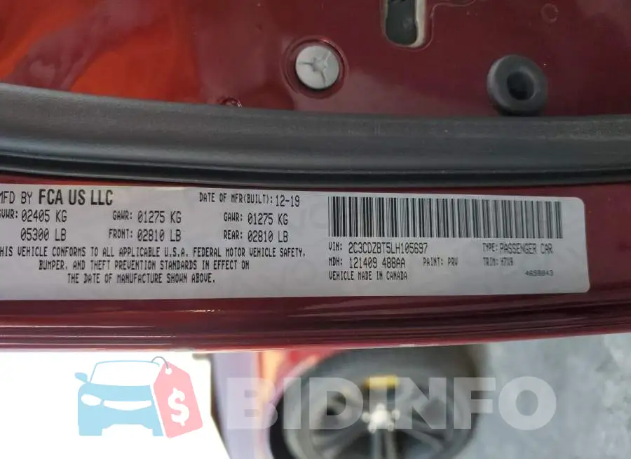 2C3CDZBT5LH105697 Photo# 12