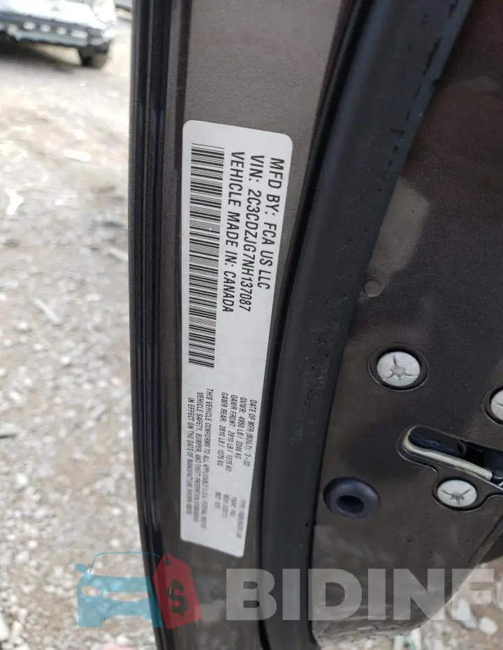 2C3CDZJG7NH137087 Photo# 10