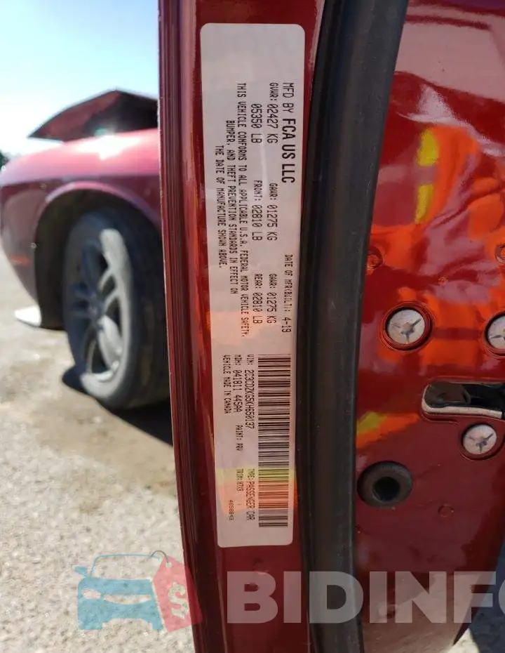2C3CDZKG5KH650137 Photo# 12