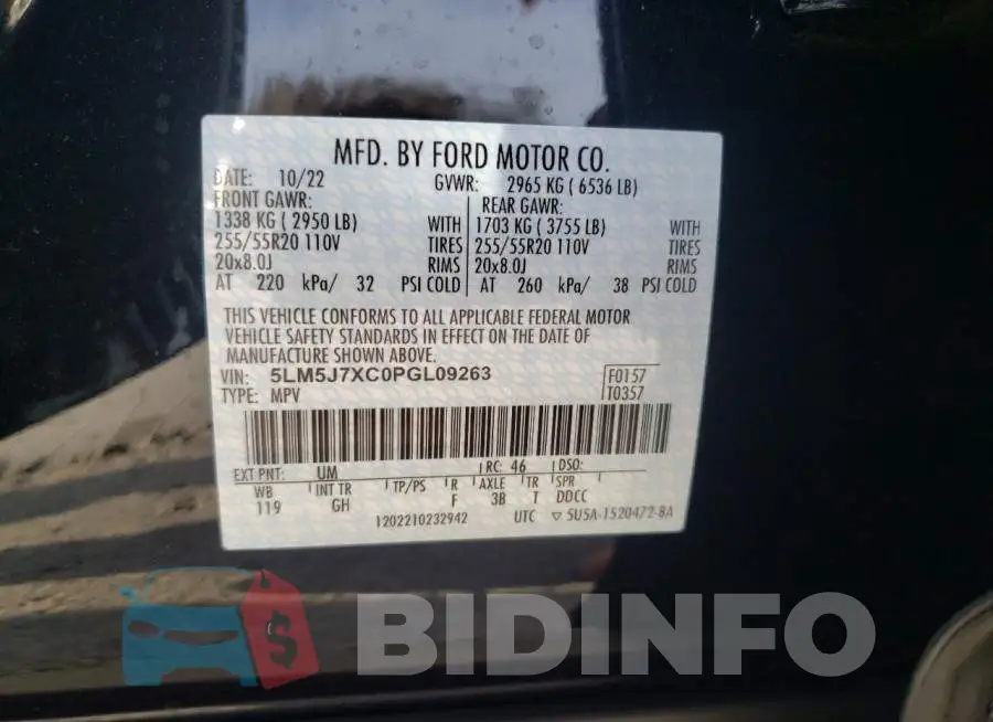 5LM5J7XC0PGL09263 Photo# 14