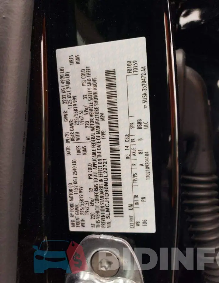 5LMCJ1D90MUL22721 Photo# 13
