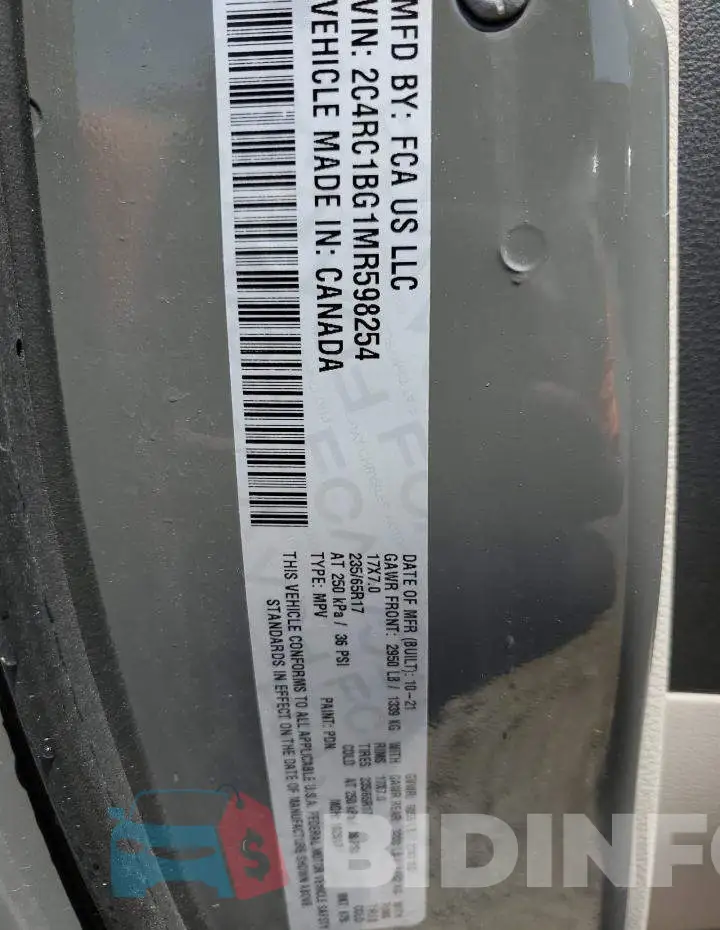 2C4RC1BG1MR598254 Photo# 13