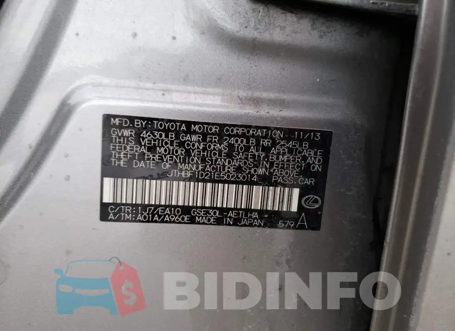 JTHBF1D21E5023014 Photo# 12