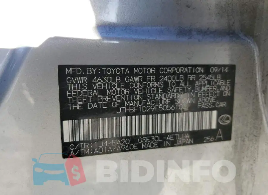 JTHBF1D29F5056103 Photo# 12