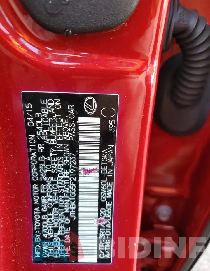 JTHBK1GG5F2197237 Photo# 13