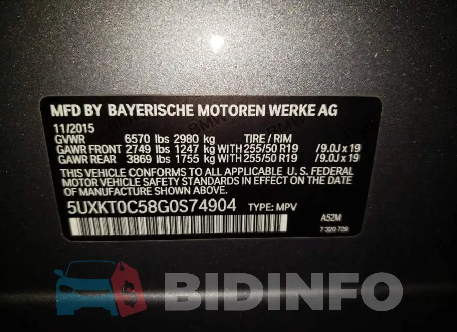 5UXKT0C58G0S74904 Photo# 12