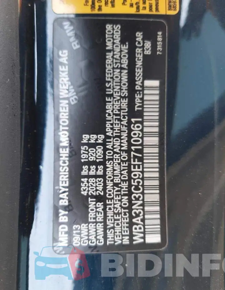 WBA3N3C59EF710961 Photo# 12