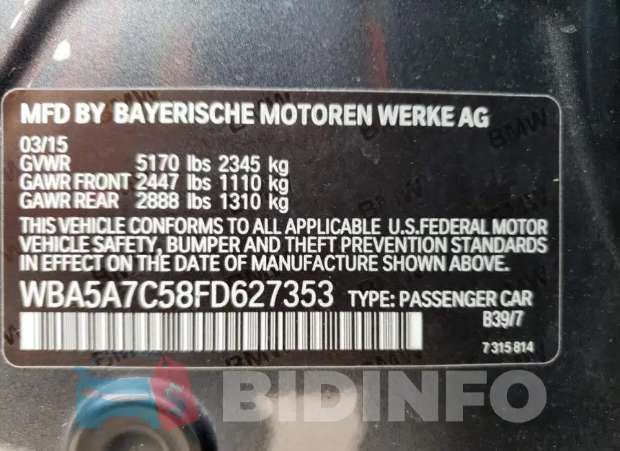WBA5A7C58FD627353 Photo# 12