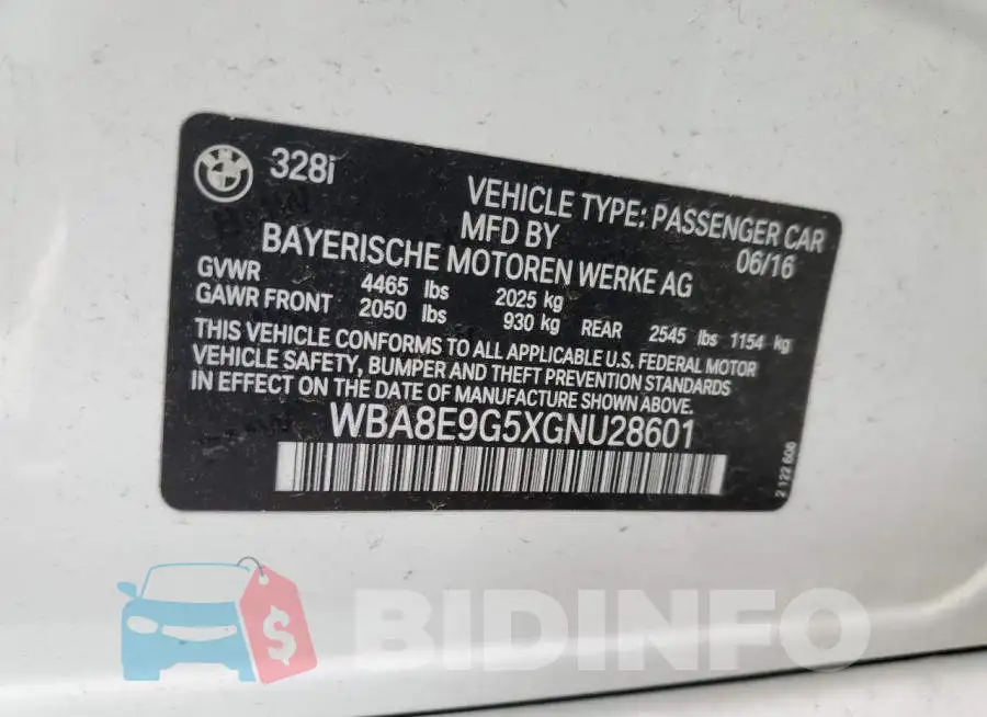 WBA8E9G5XGNU28601 Photo# 12