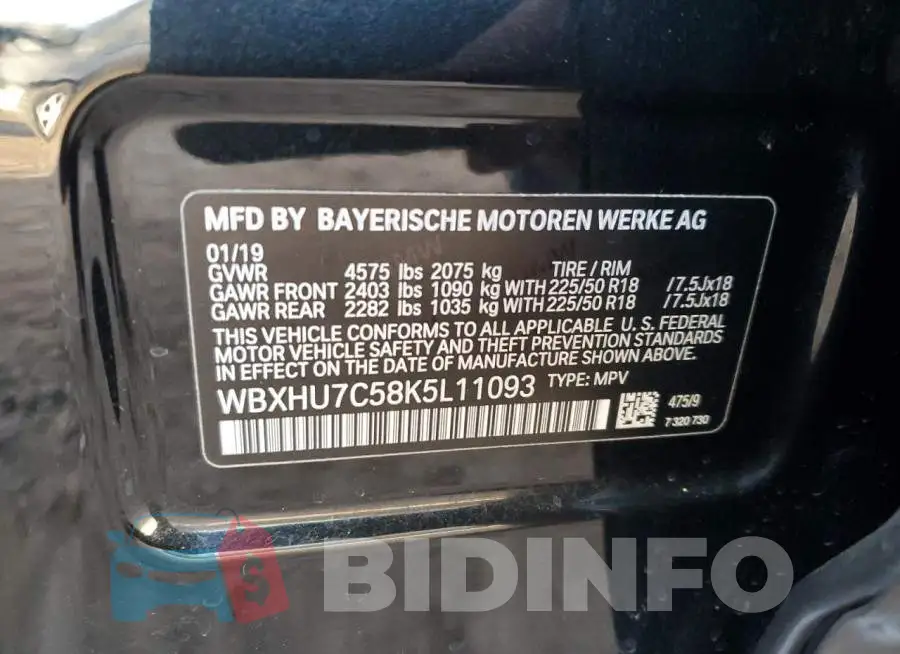 WBXHU7C58K5L11093 Photo# 13