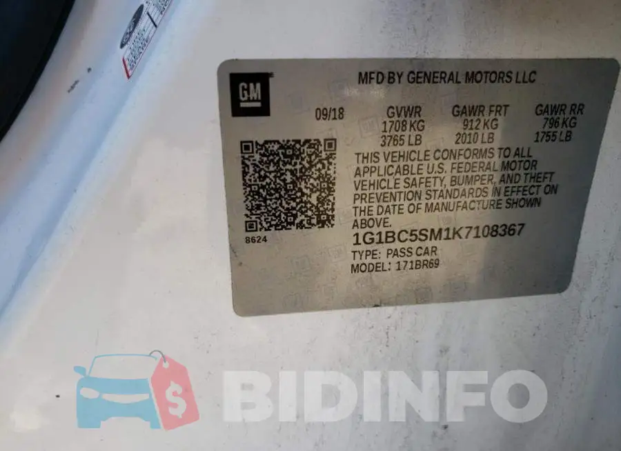 1G1BC5SM1K7108367 Photo# 12