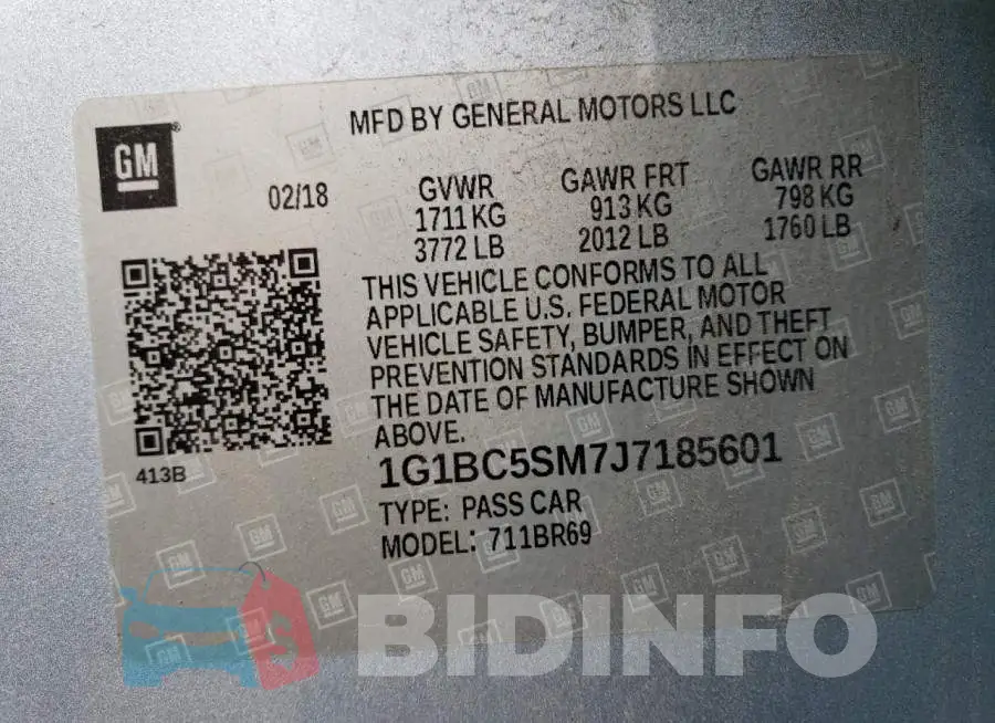 1G1BC5SM7J7185601 Photo# 12