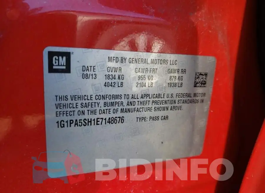 1G1PA5SH1E7148676 Photo# 12