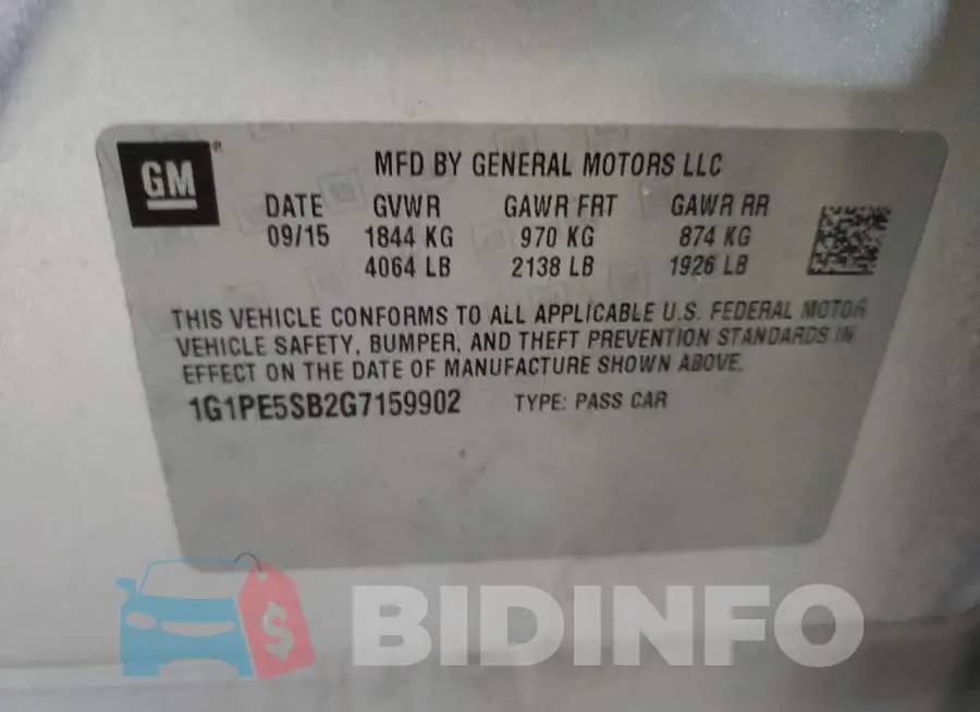 1G1PE5SB2G7159902 Photo# 12