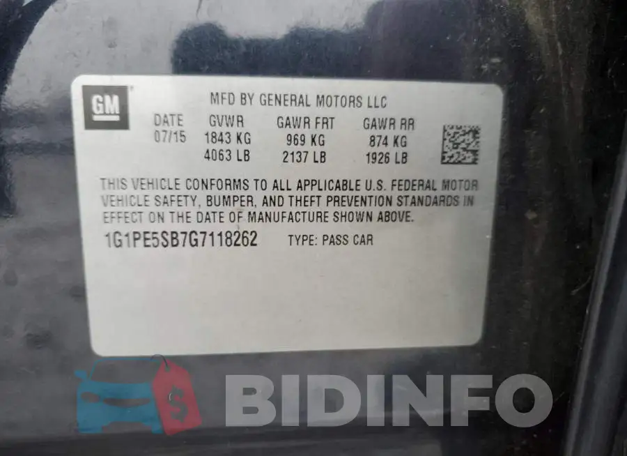 1G1PE5SB7G7118262 Photo# 12