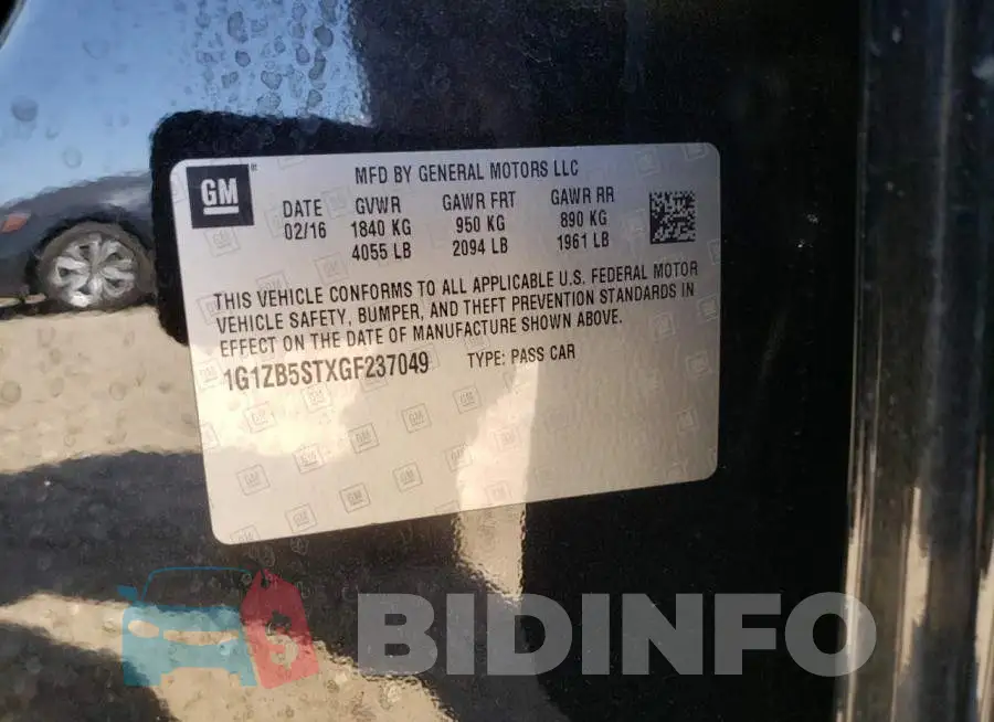 1G1ZB5STXGF237049 Photo# 10