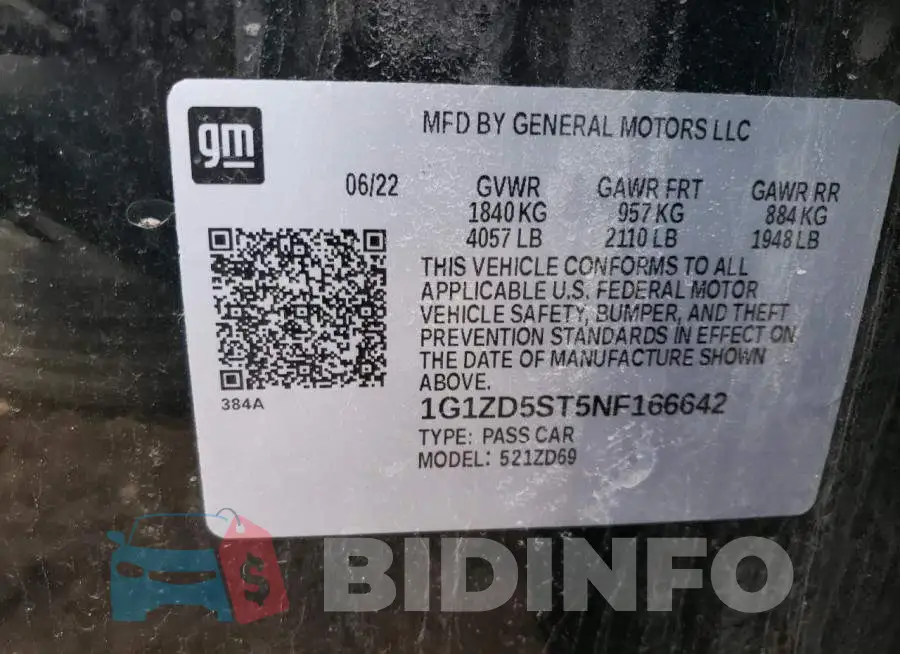 1G1ZD5ST5NF166642 Photo# 12