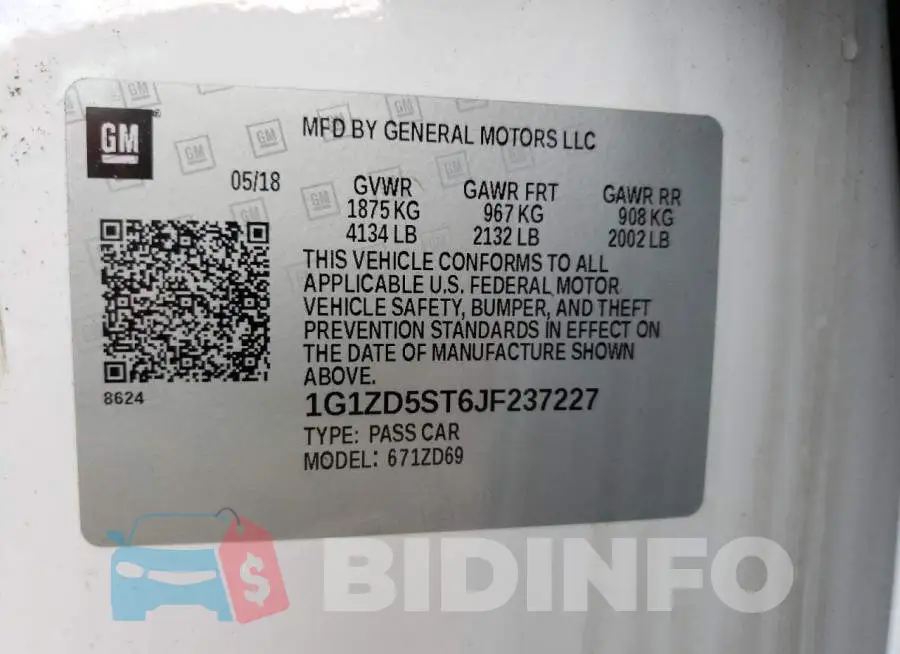 1G1ZD5ST6JF237227 Photo# 12