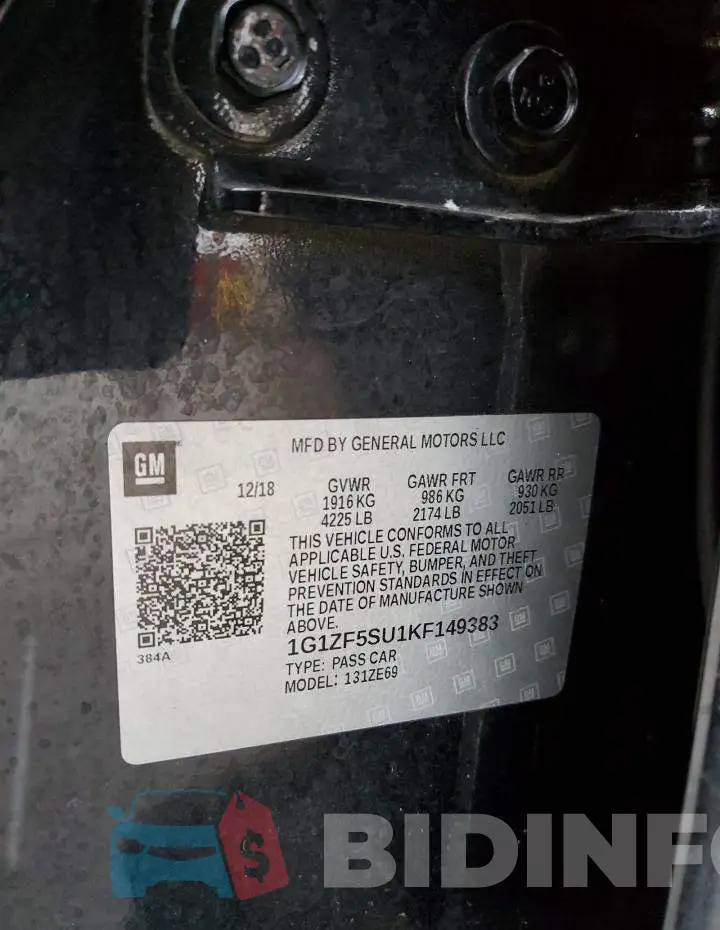 1G1ZF5SU1KF149383 Photo# 12