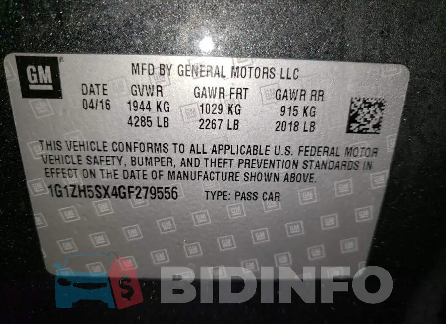 1G1ZH5SX4GF279556 Photo# 12