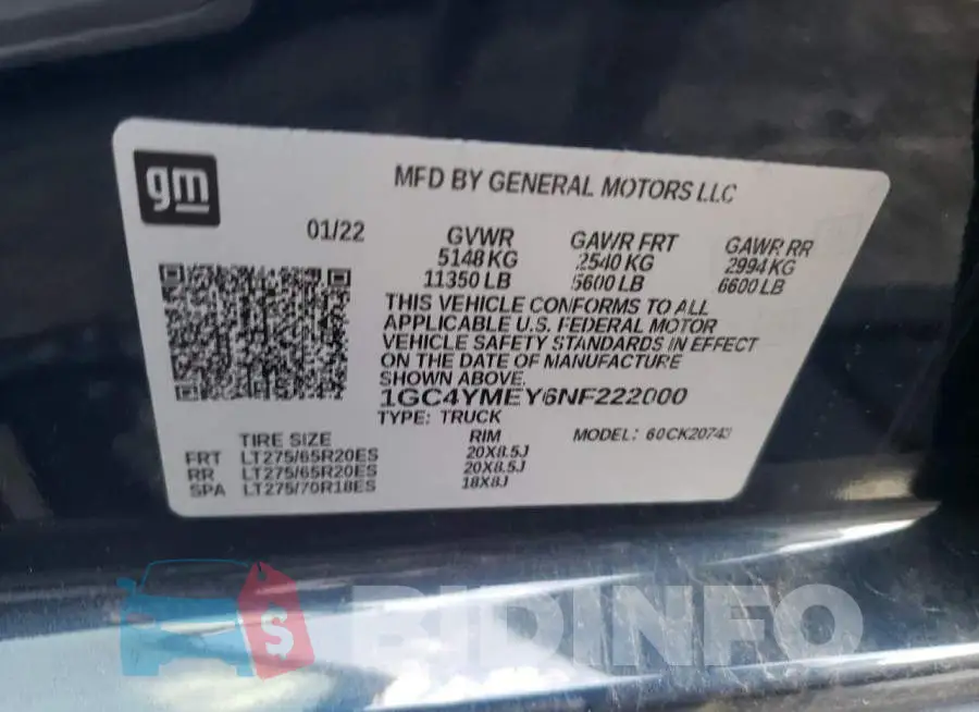 1GC4YMEY6NF222000 Photo# 12