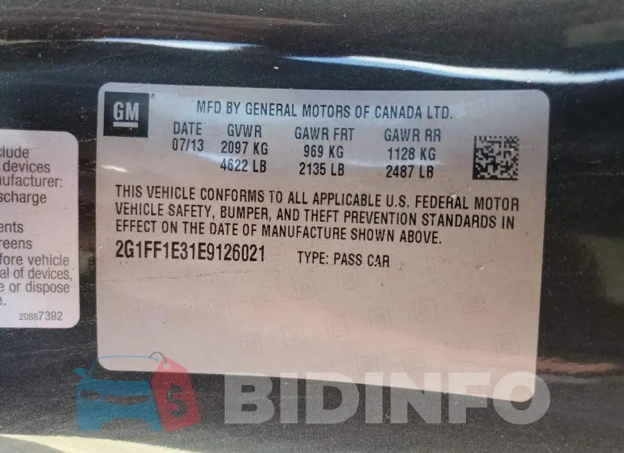 2G1FF1E31E9126021 Photo# 12