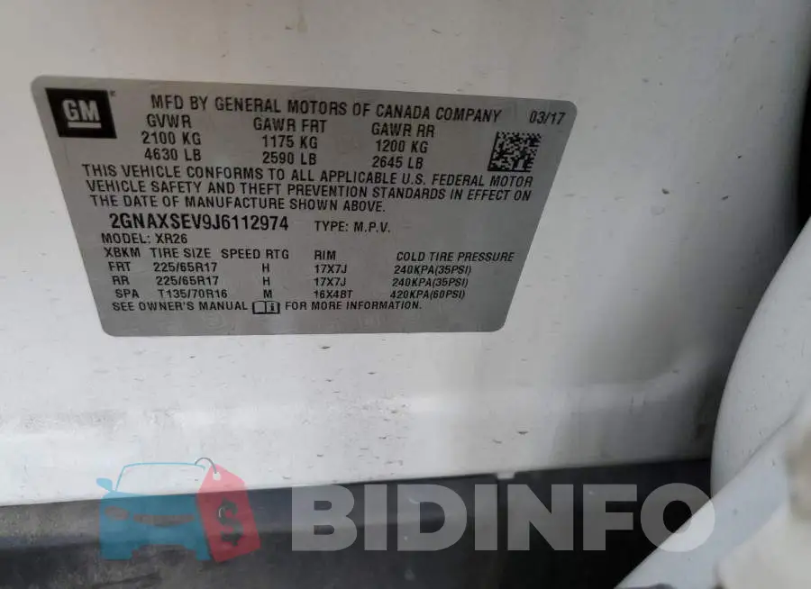 2GNAXSEV9J6112974 Photo# 13