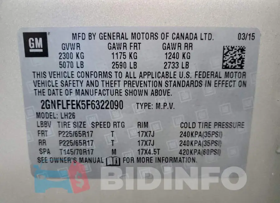 2GNFLFEK5F6322090 Photo# 13