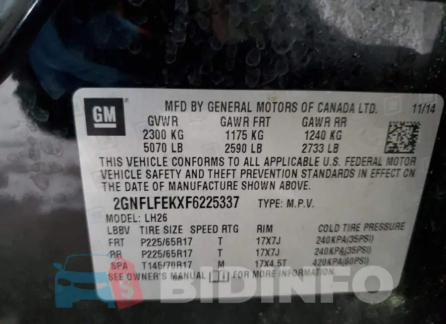 2GNFLFEKXF6225337 Photo# 12