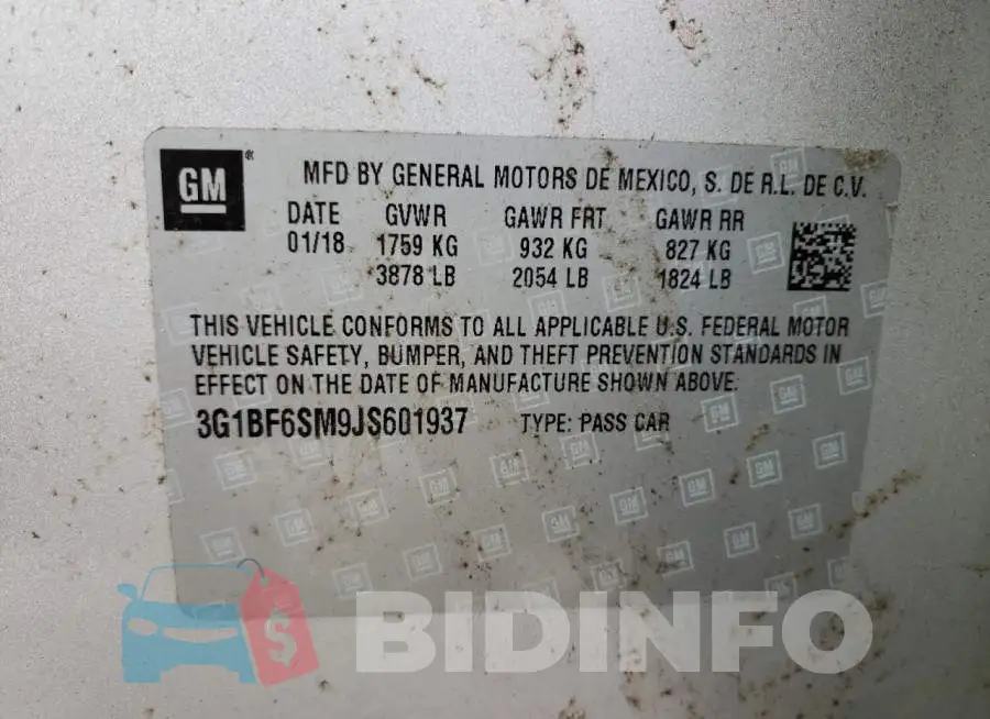 3G1BF6SM9JS601937 Photo# 13