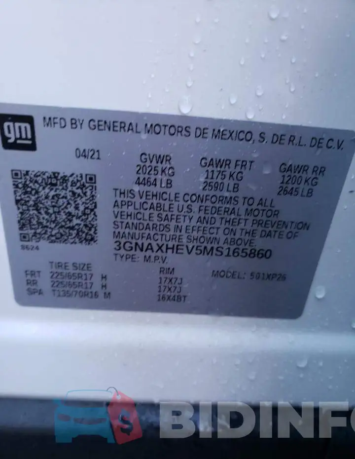 3GNAXHEV5MS165860 Photo# 13