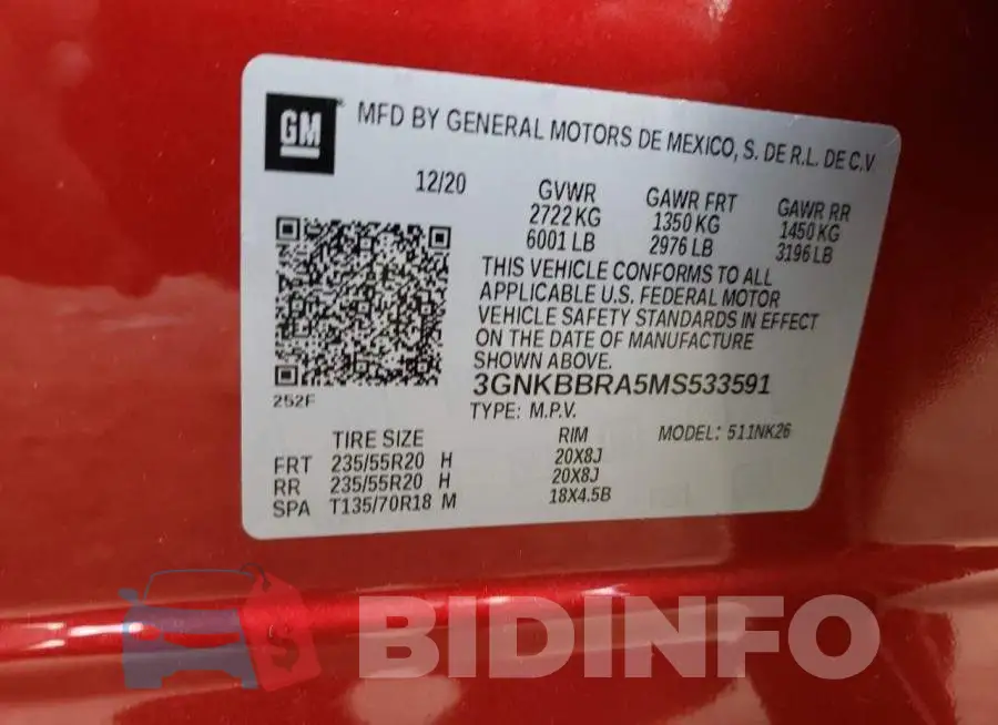 3GNKBBRA5MS533591 Photo# 13