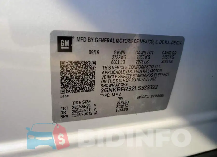 3GNKBFRS2LS533322 Photo# 12