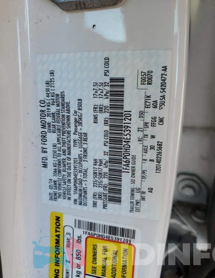 1FA6P0HD4E5391201 Photo# 12
