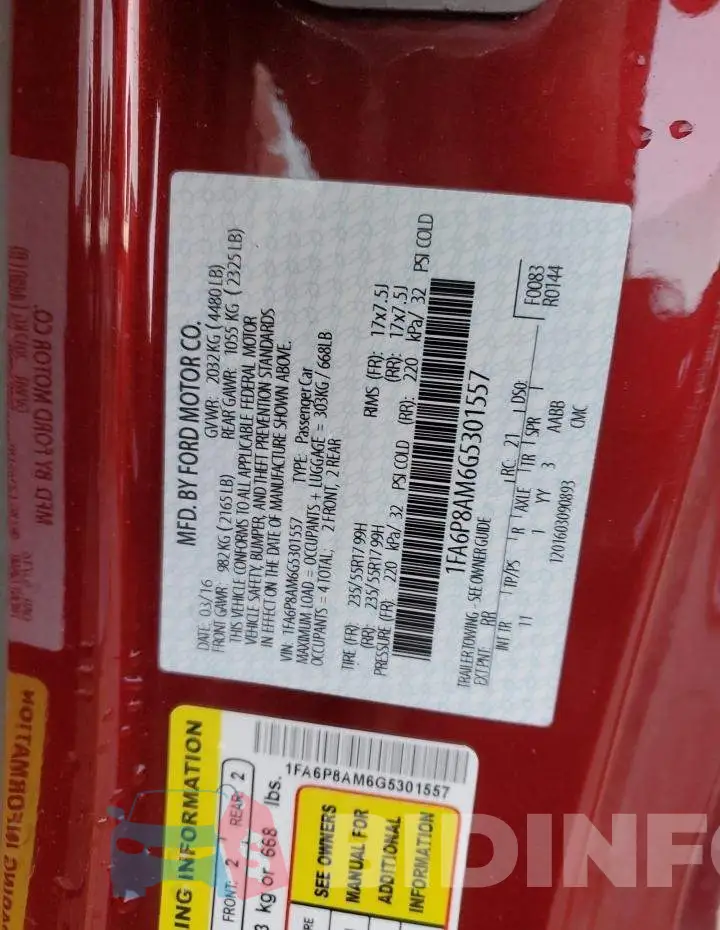 1FA6P8AM6G5301557 Photo# 13
