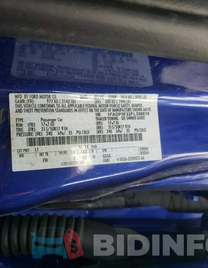 1FADP3F22FL358818 Photo# 13