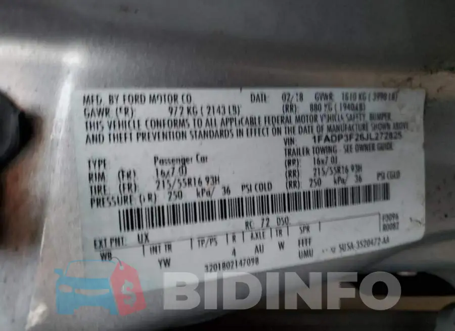 1FADP3F26JL272825 Photo# 12