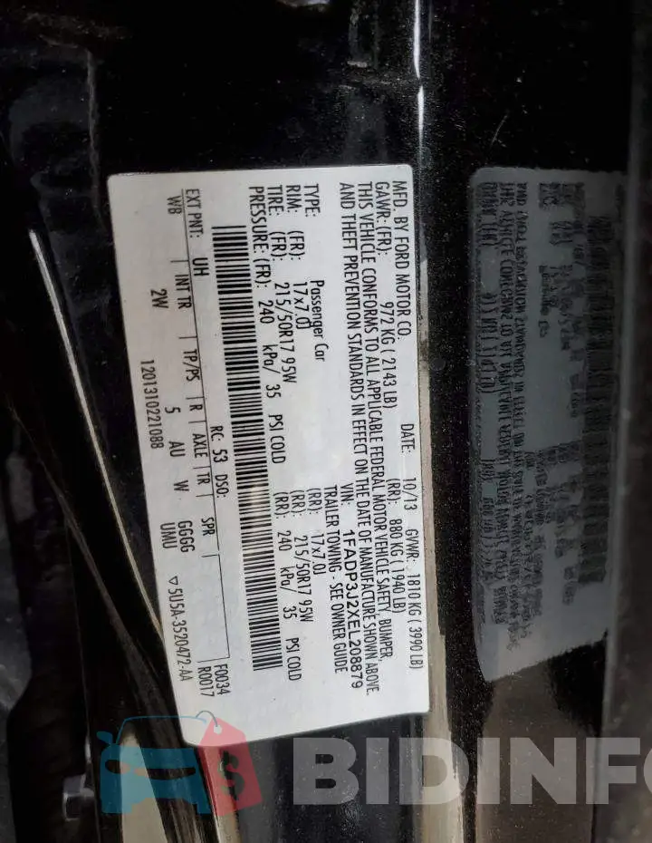1FADP3J2XEL208879 Photo# 12