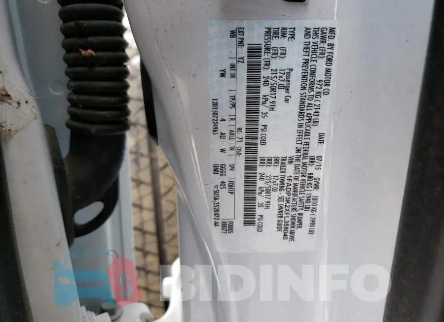 1FADP3K2XFL358040 Photo# 12