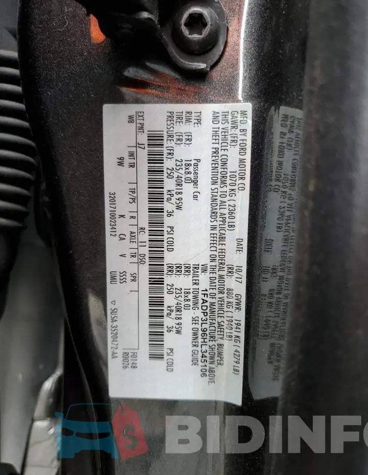 1FADP3L96HL345106 Photo# 13